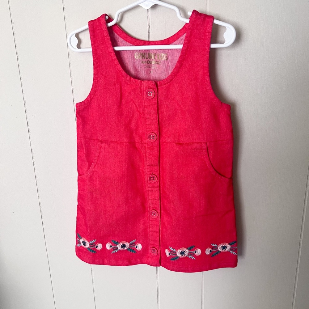 OshKosh B'gosh Red Casual Dress with Embroidered Trim